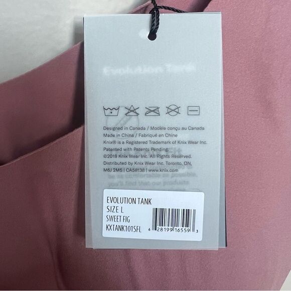Knix NWT Evolution Tank in Sweet Fig Pink Mauve Shaping Tank Built in Bra Large - Picture 5 of 8